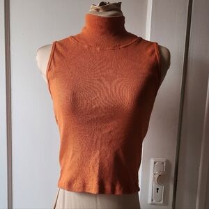 Big Bud Press Terracotta Orange Mock Neck Tank Top